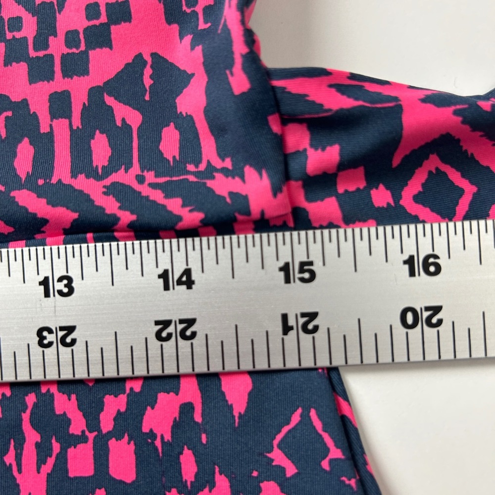 Ellie Kai Pink Navy Geometric Ikat Print VNeck Sleeveless Tie Waist Dress Size 4 - Picture 11 of 11
